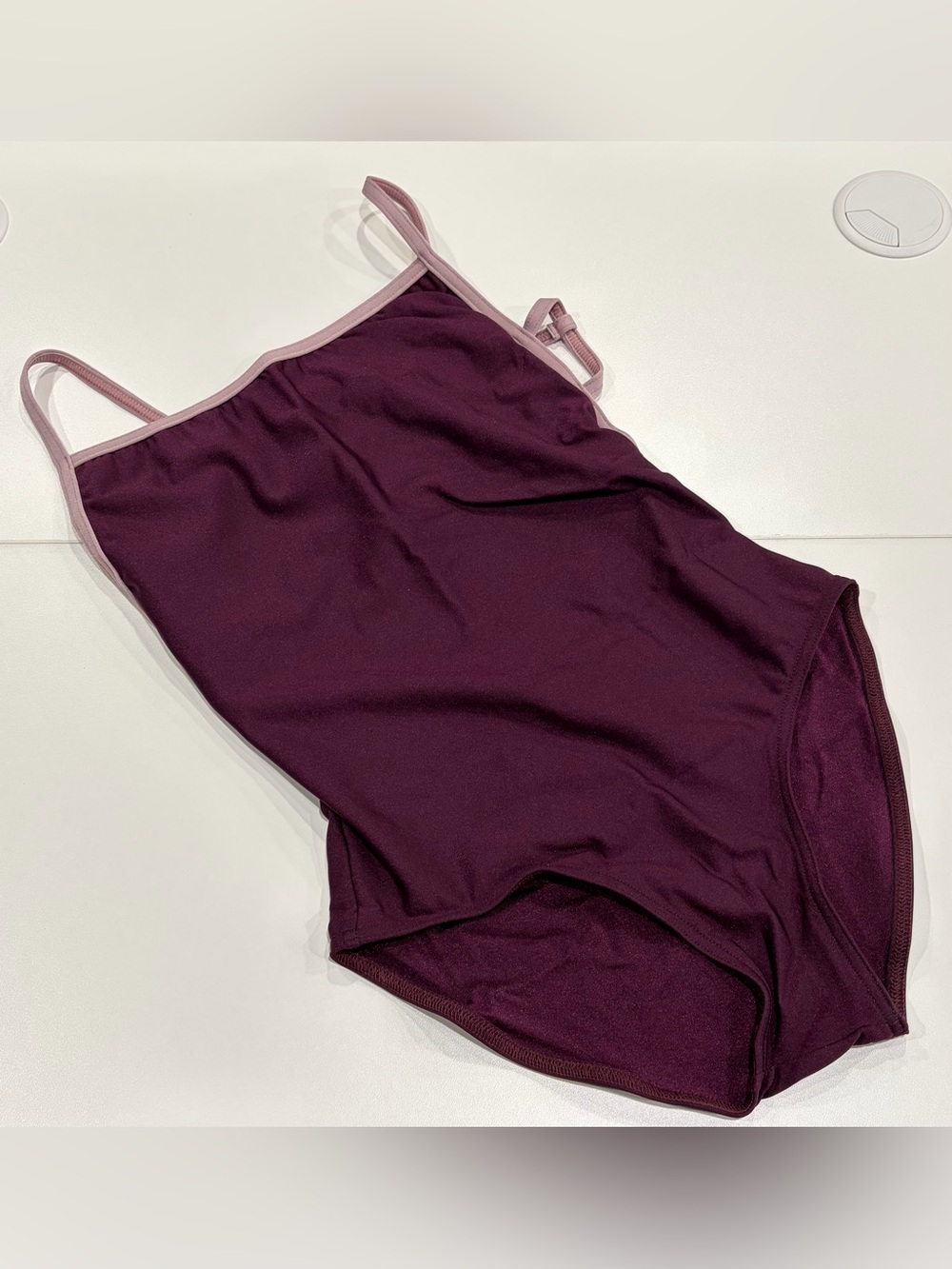 Yumiko Women's Small Tamara Nylon Leotard Maroon NWT High-Cut Bust Lined